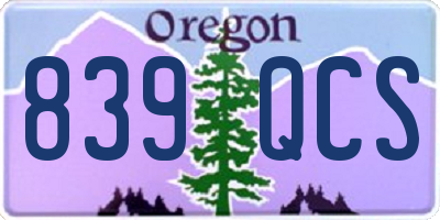 OR license plate 839QCS