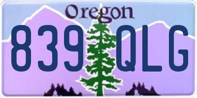 OR license plate 839QLG