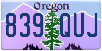 OR license plate 839QUJ