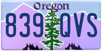 OR license plate 839QVS