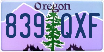 OR license plate 839QXF