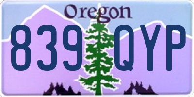 OR license plate 839QYP