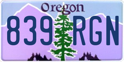 OR license plate 839RGN