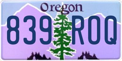 OR license plate 839ROQ