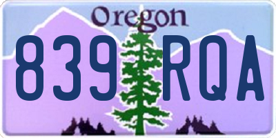 OR license plate 839RQA