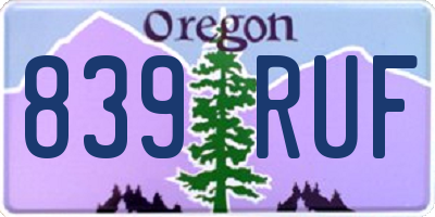 OR license plate 839RUF
