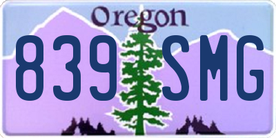 OR license plate 839SMG
