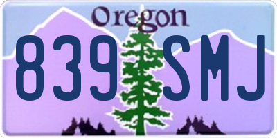 OR license plate 839SMJ