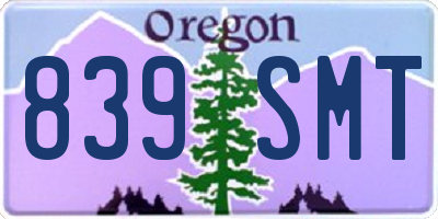 OR license plate 839SMT
