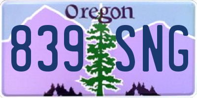 OR license plate 839SNG