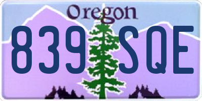 OR license plate 839SQE