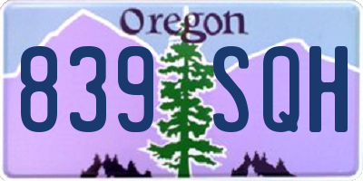 OR license plate 839SQH