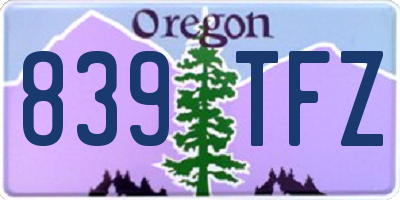 OR license plate 839TFZ