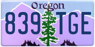OR license plate 839TGE