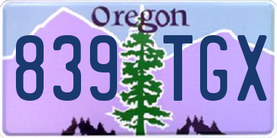 OR license plate 839TGX