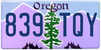 OR license plate 839TQY