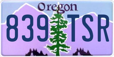 OR license plate 839TSR