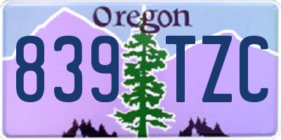 OR license plate 839TZC