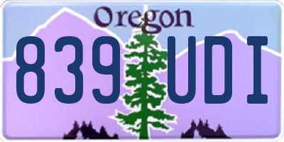 OR license plate 839UDI