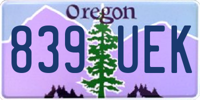 OR license plate 839UEK