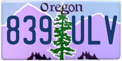 OR license plate 839ULV