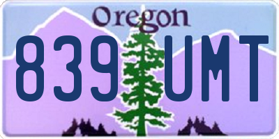 OR license plate 839UMT