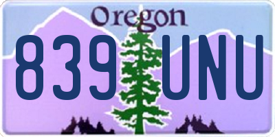 OR license plate 839UNU