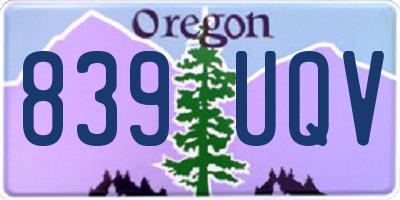 OR license plate 839UQV