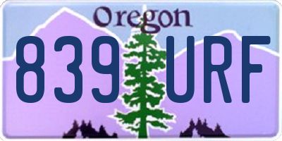 OR license plate 839URF