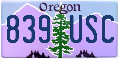OR license plate 839USC