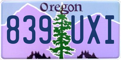 OR license plate 839UXI