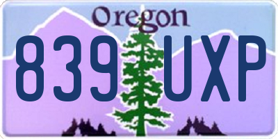 OR license plate 839UXP