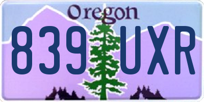 OR license plate 839UXR