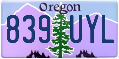 OR license plate 839UYL