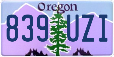 OR license plate 839UZI