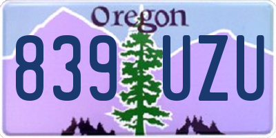 OR license plate 839UZU