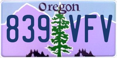 OR license plate 839VFV
