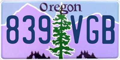 OR license plate 839VGB