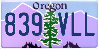 OR license plate 839VLL