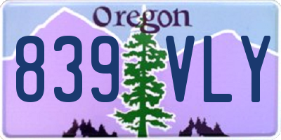 OR license plate 839VLY