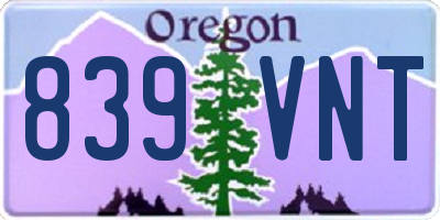 OR license plate 839VNT