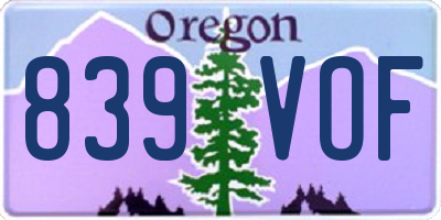 OR license plate 839VOF