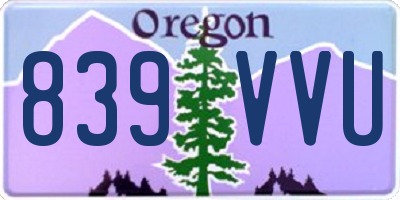 OR license plate 839VVU