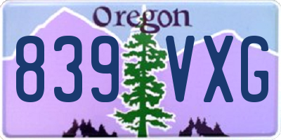 OR license plate 839VXG