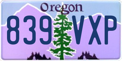 OR license plate 839VXP