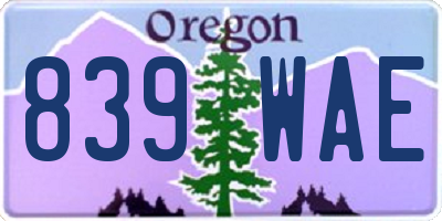 OR license plate 839WAE