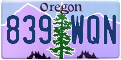 OR license plate 839WQN