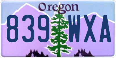 OR license plate 839WXA