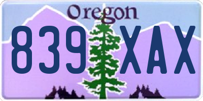 OR license plate 839XAX
