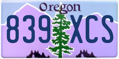 OR license plate 839XCS